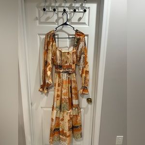 Boot Barn Women’s Country Western Dress Sz L Large Smocked Love Collette